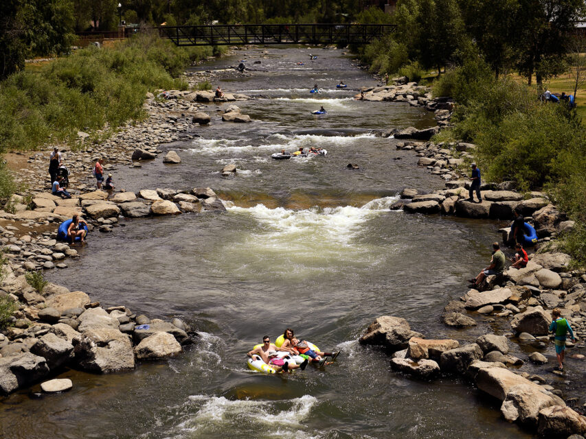 Tubers on the San Juan River in Pagosa Springs