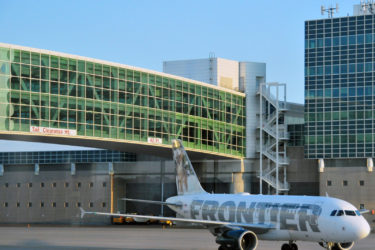 The skybridge at Denver International Airport