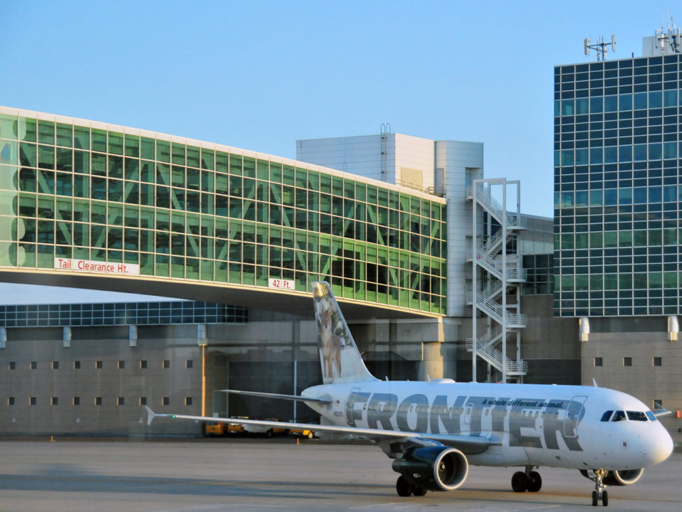 The skybridge at Denver International Airport