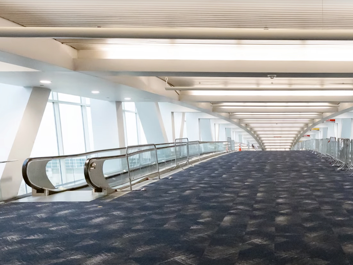 The skybridge at Denver International Airport