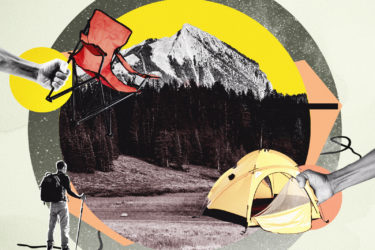 A camp chai and tent on a campsite