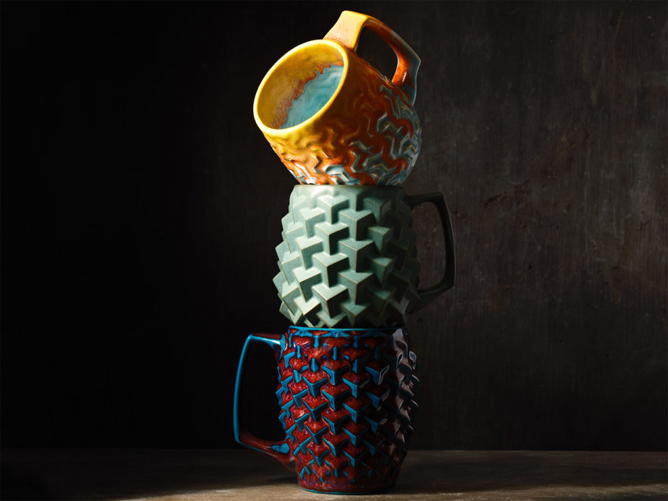 Three mugs from Hammerly Ceramics