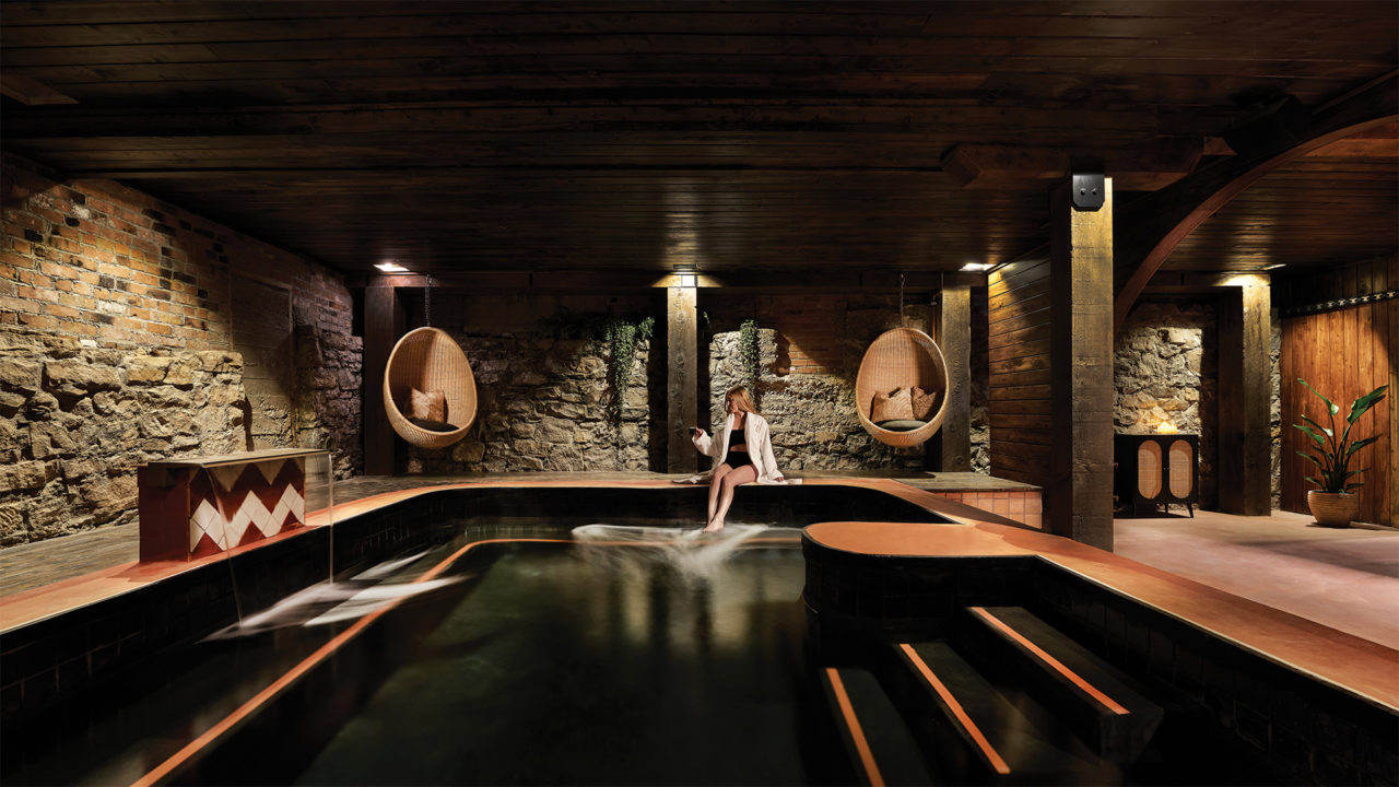 The underground spa at the Western in Ouray