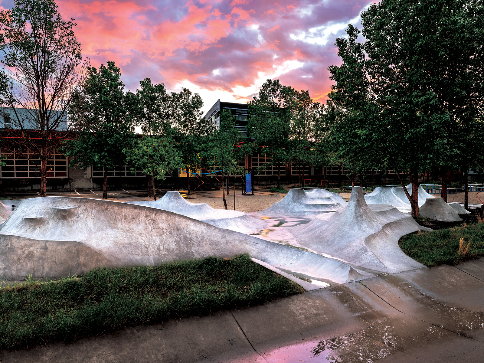 A Black Cube art installation called “Community Forms”