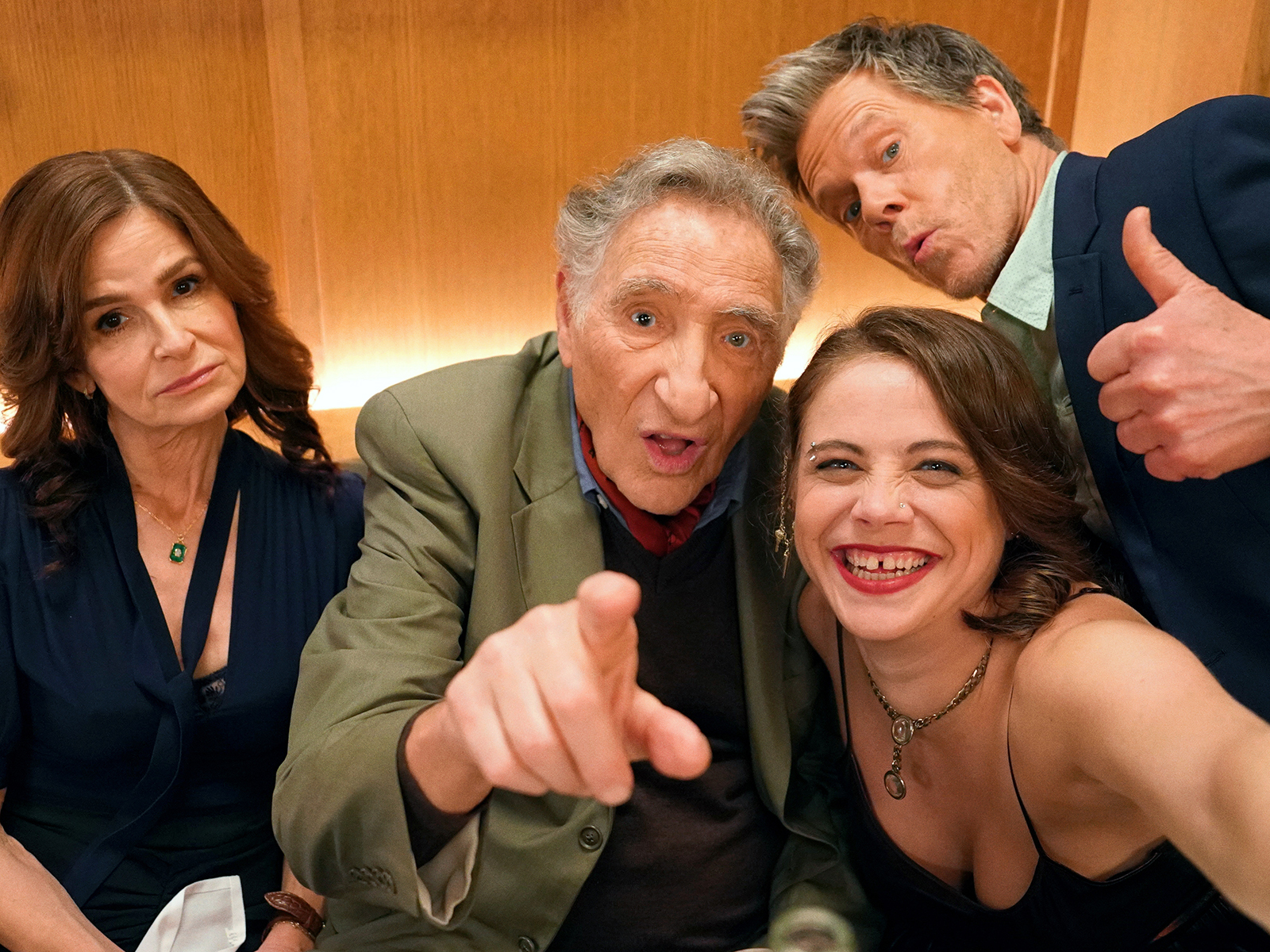 Kyra Sedgwick, Judd Hirsch, Olivia Luccardi, and Kevin Bacon