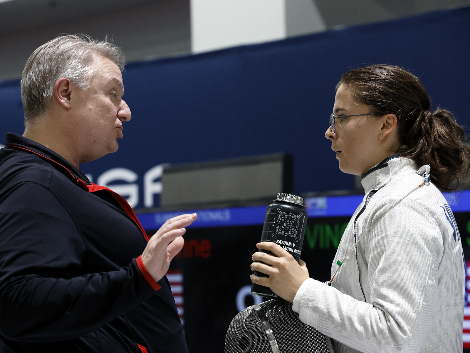 Greg Dilworth and Sofiia Vinogorova at USA Fencing’s 2025 Summer Nationals