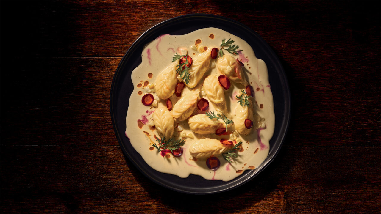 Restaurant Olivia’s potato- and corn-filled culurgiones, a handmade Sardinian pasta