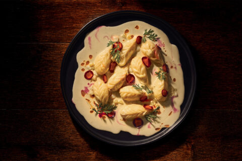 Restaurant Olivia’s potato- and corn-filled culurgiones, a handmade Sardinian pasta