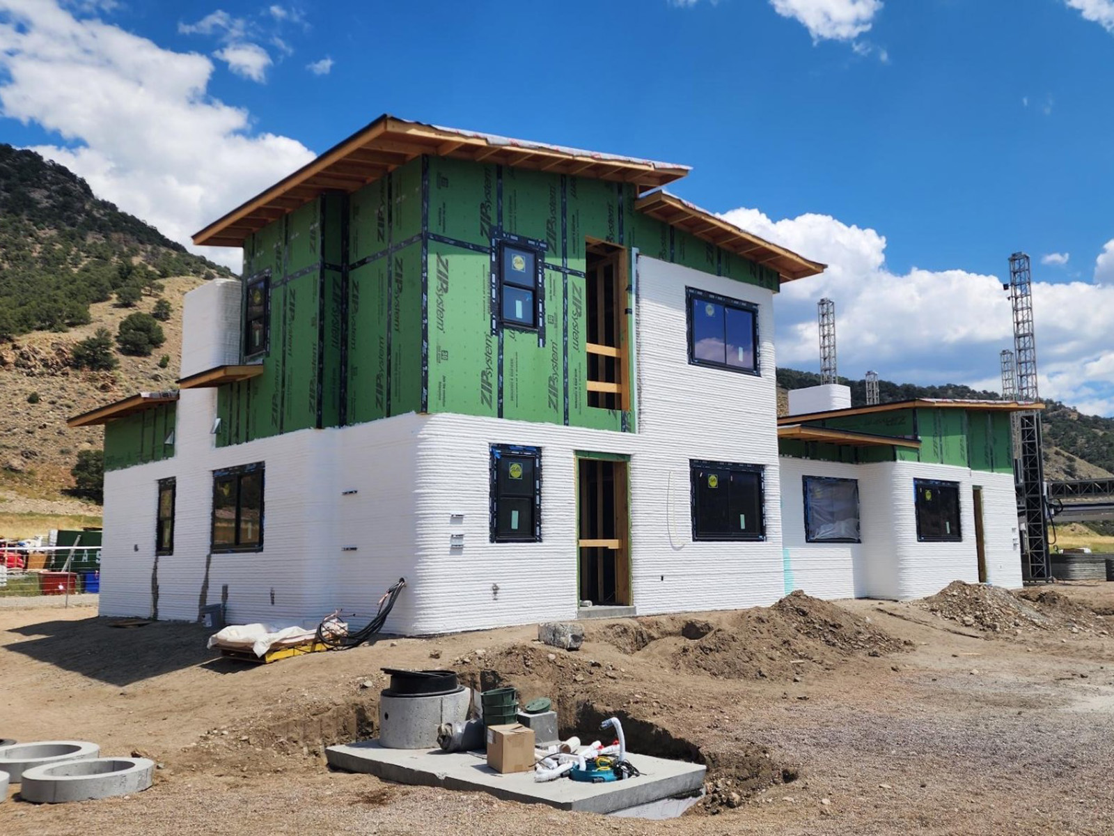 two-story 3D-printed home