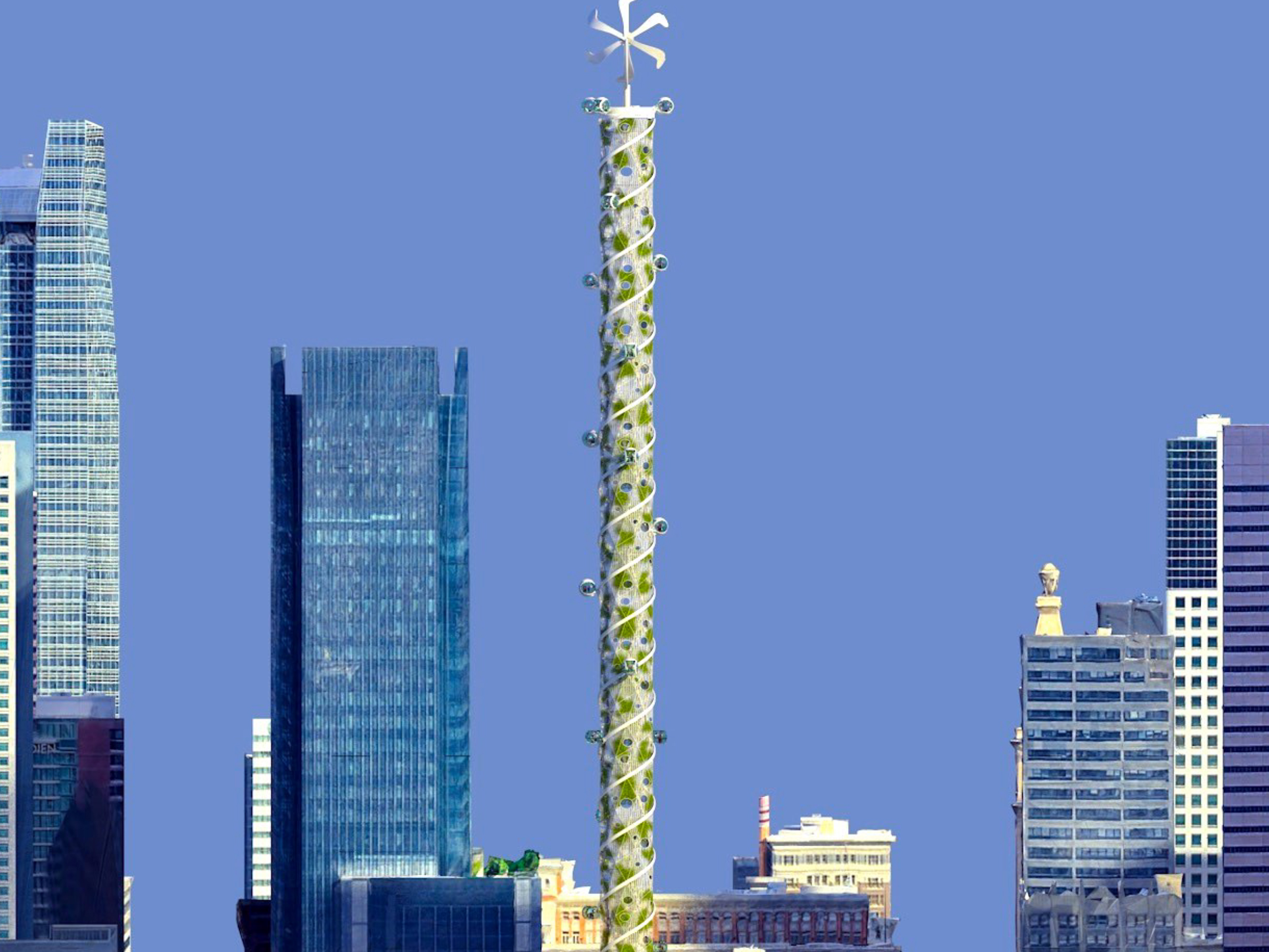 A rendering of the spiral observation tower in Denver