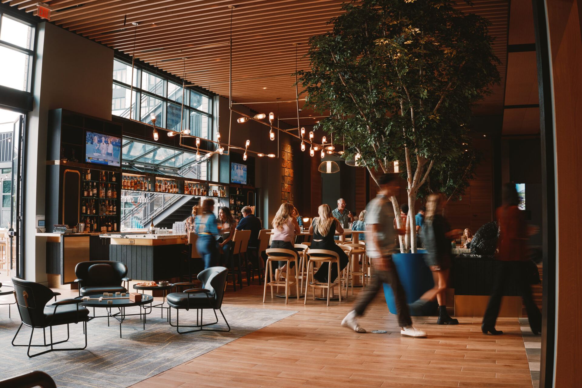 The lobby bar at Limelight Boulder