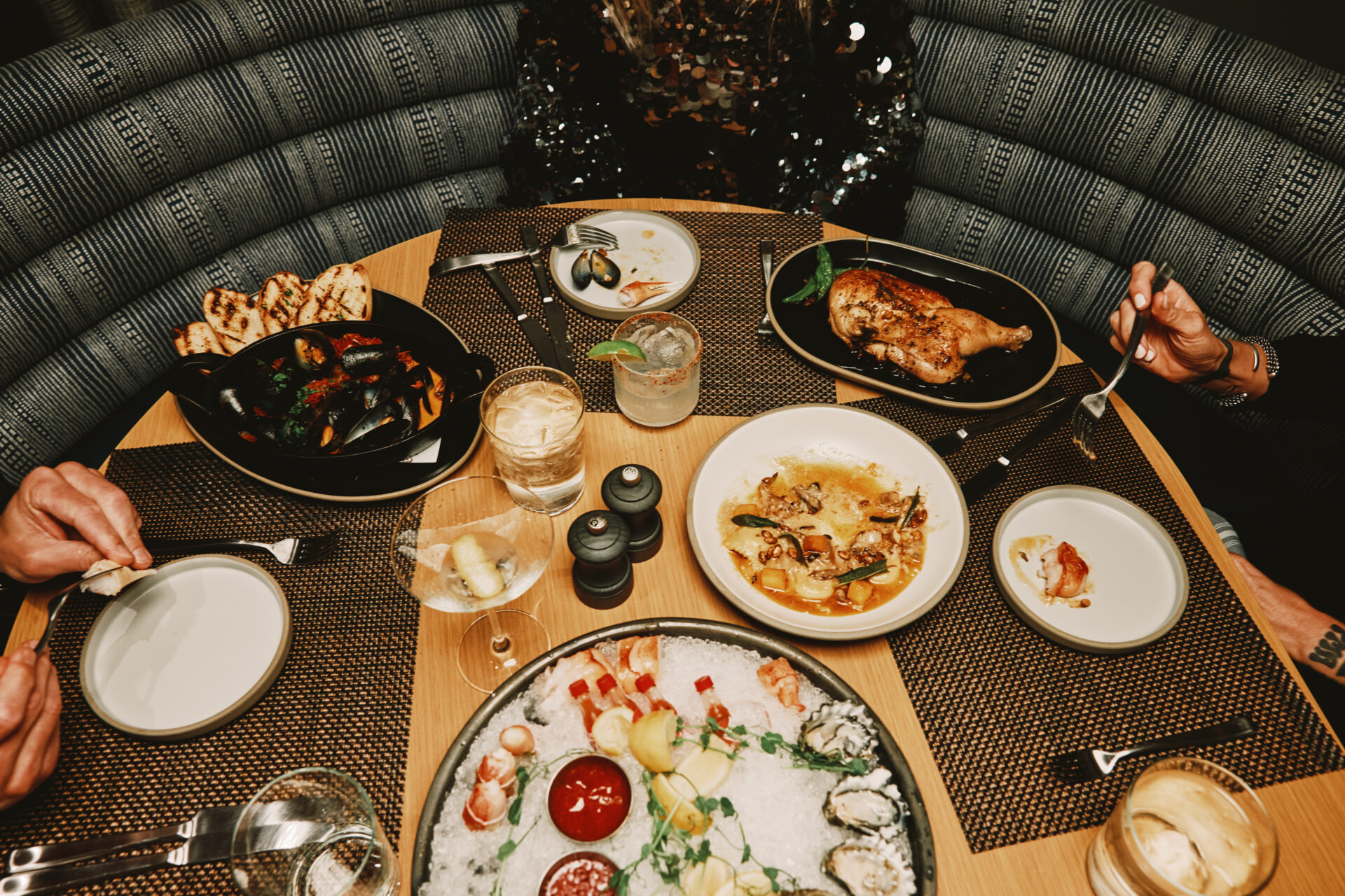 A spread at Axax Tavern in the Limelight Boulder hotel