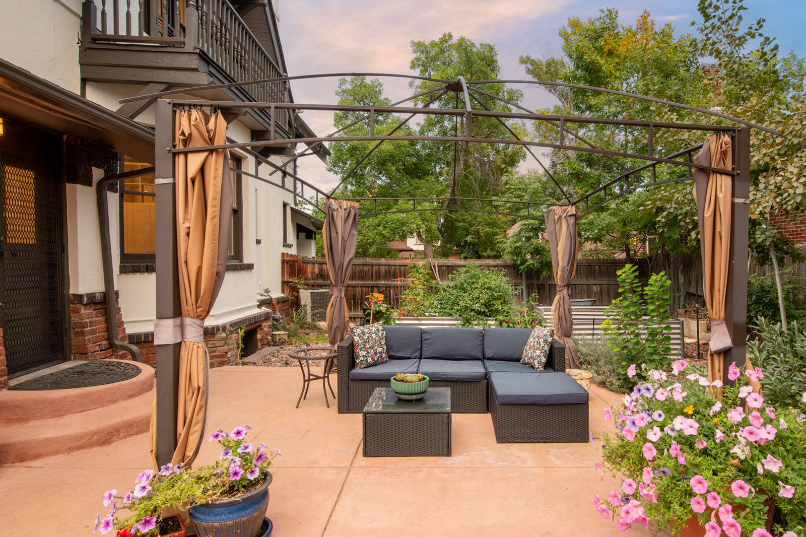 Backyard seating area