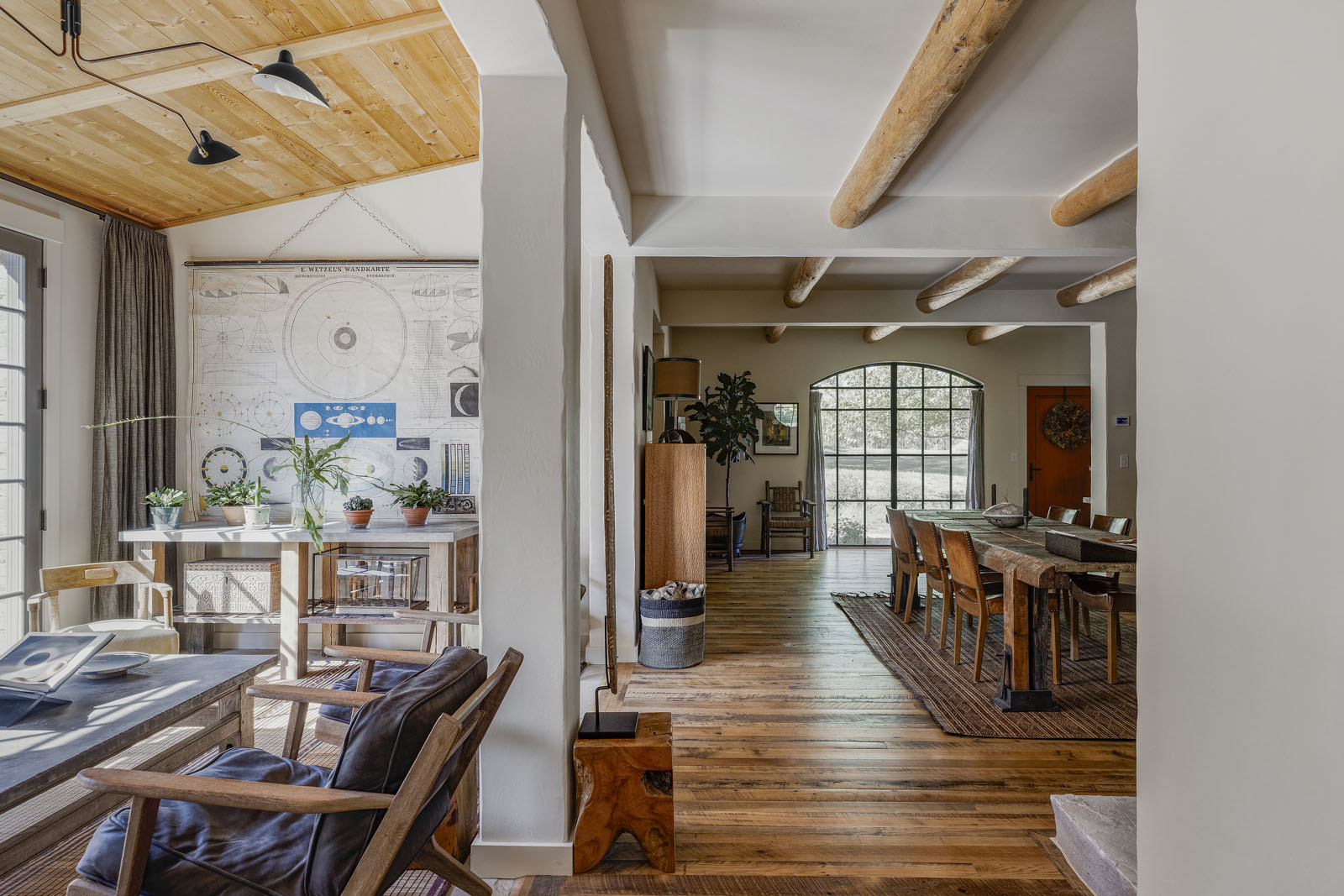 Living room and dining room