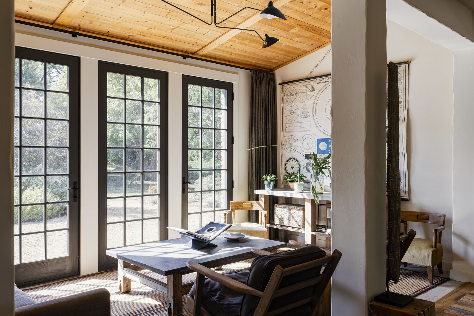 Sitting room with floor-to-ceiling windows