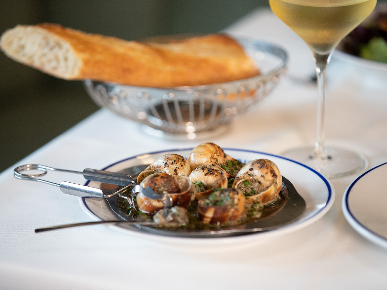 Escargot and a breadstick