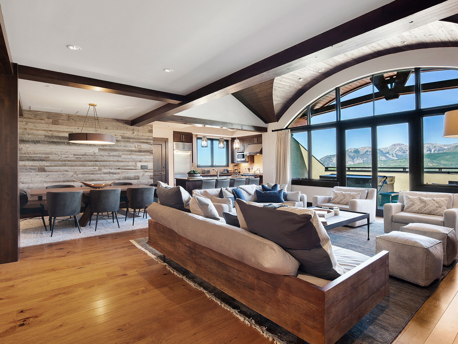 Open-concept living room and dining room