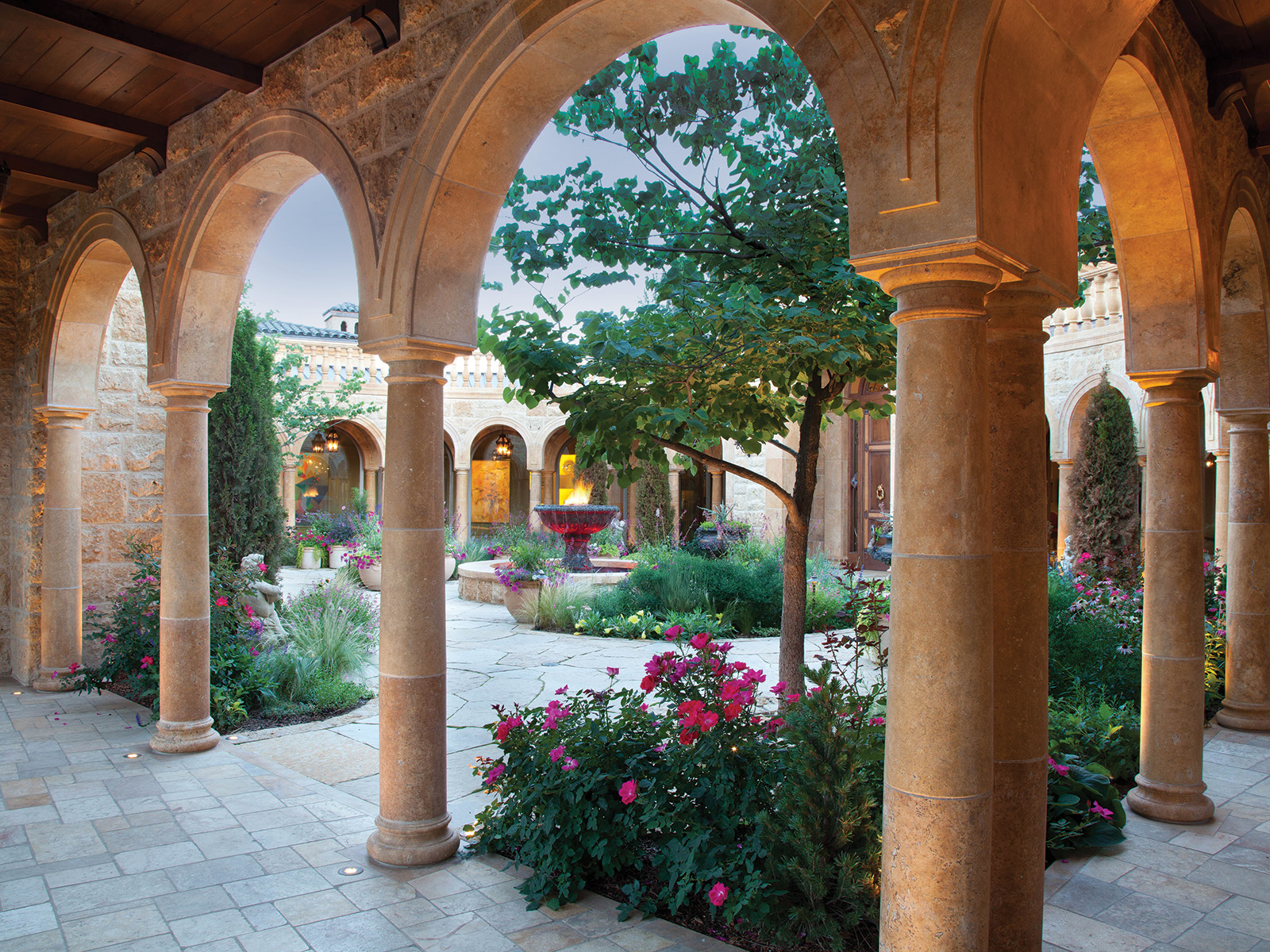 Courtyard surrounded by arched arcade