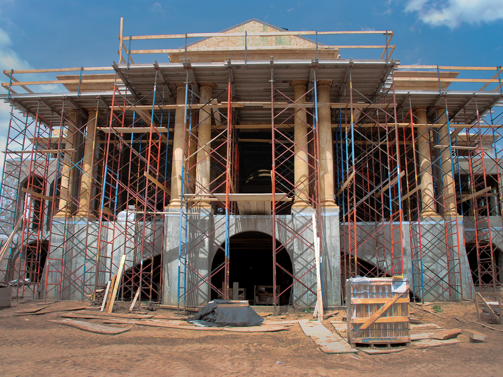 Neoclassical mansion under construction