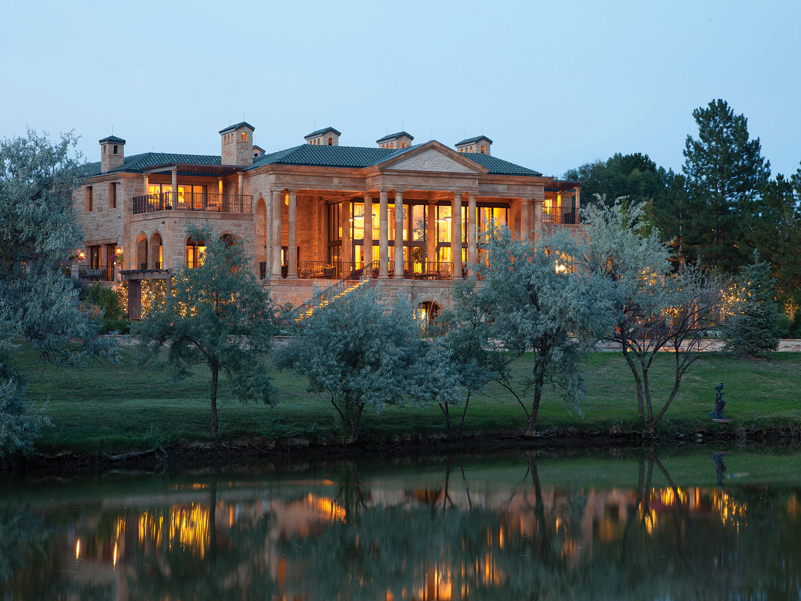 Facade of a Palladian-style mansion