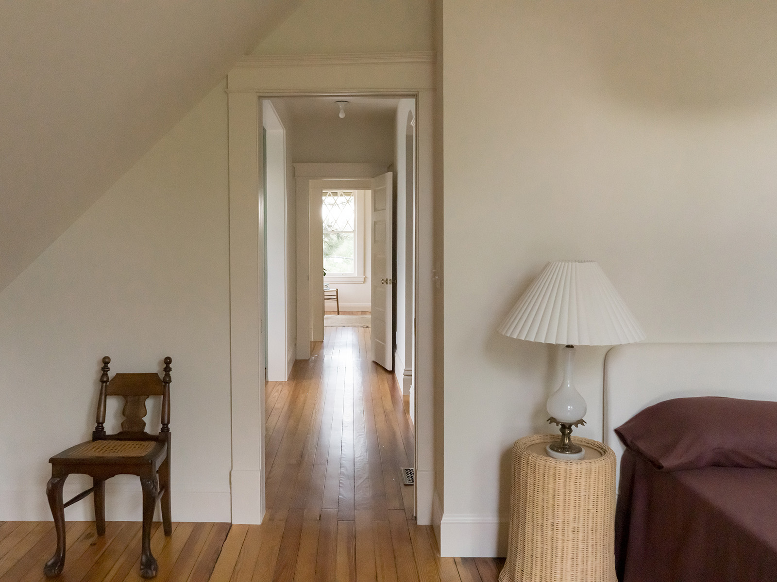 Bedroom with a pitched roof