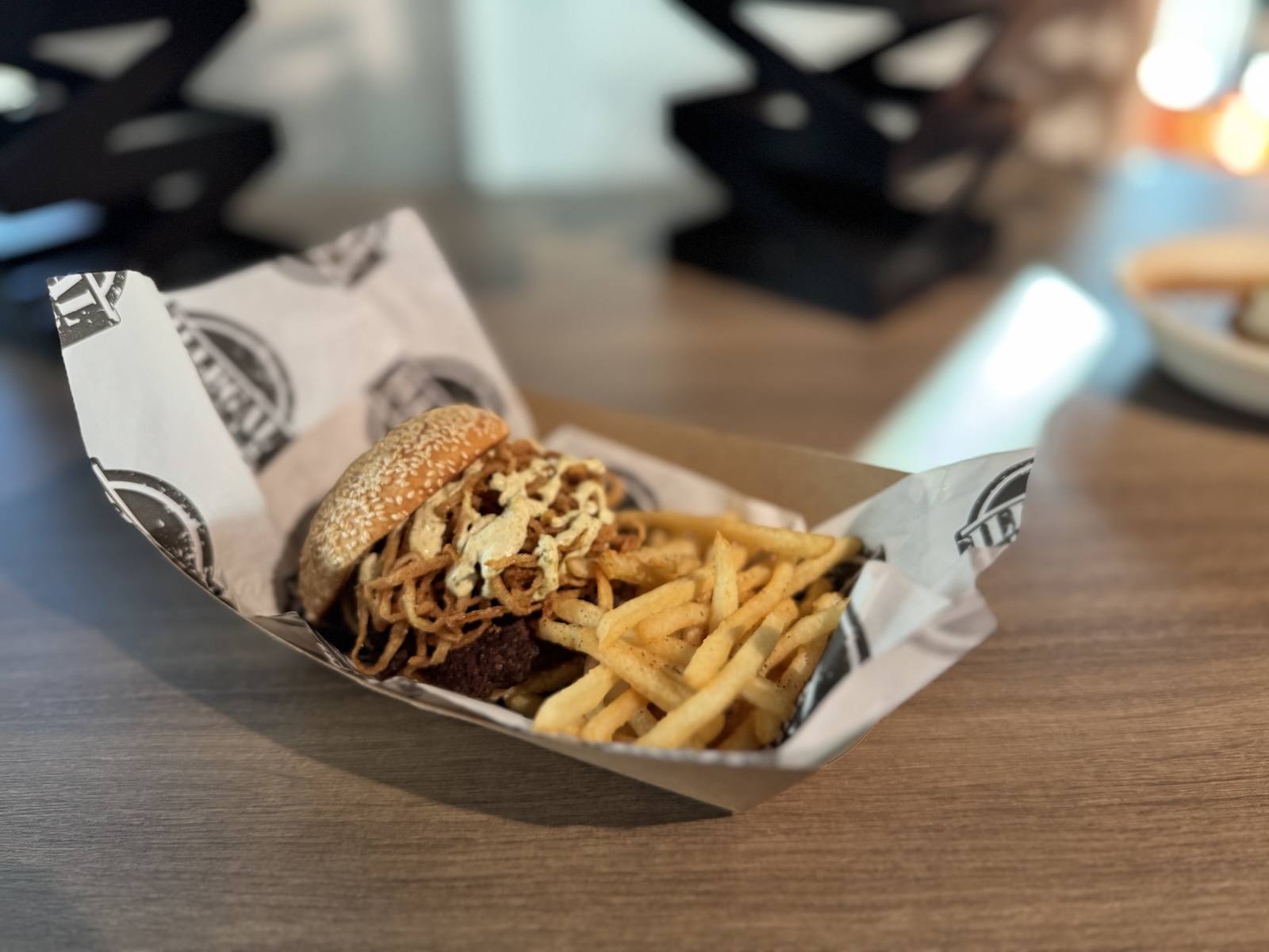 Illegal Cream Cheese Burger and fries