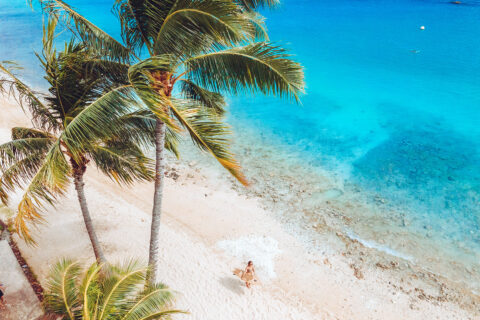 A surfer walking on a beach in Honolulu