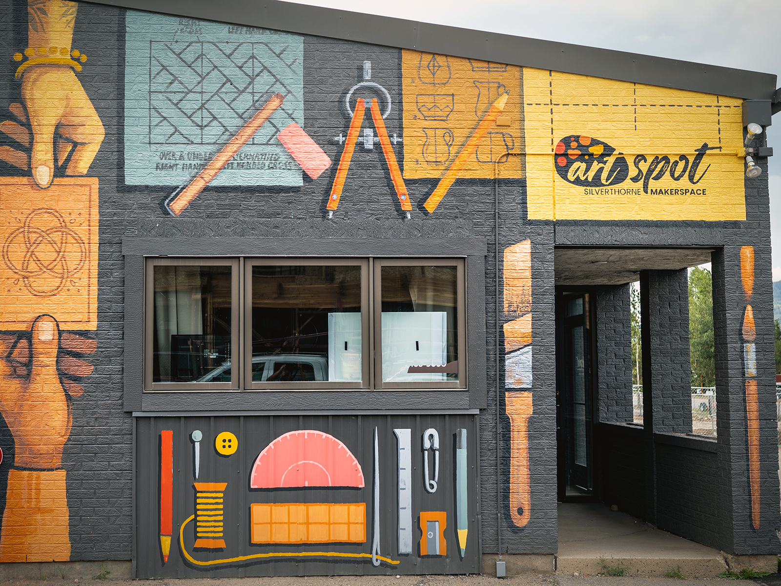 The colorful exterior of the Art Spot