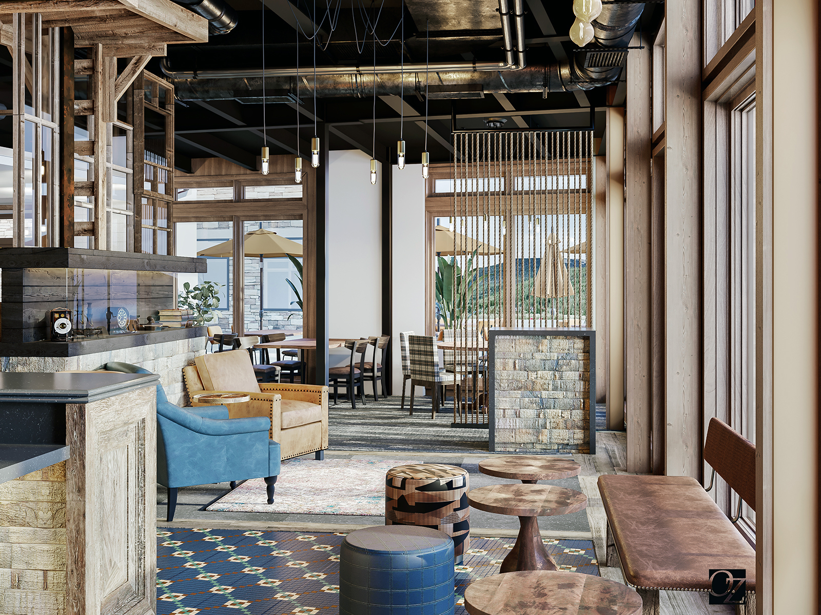 A rendering of Goodz Tavern at Kindred Resort in Keystone