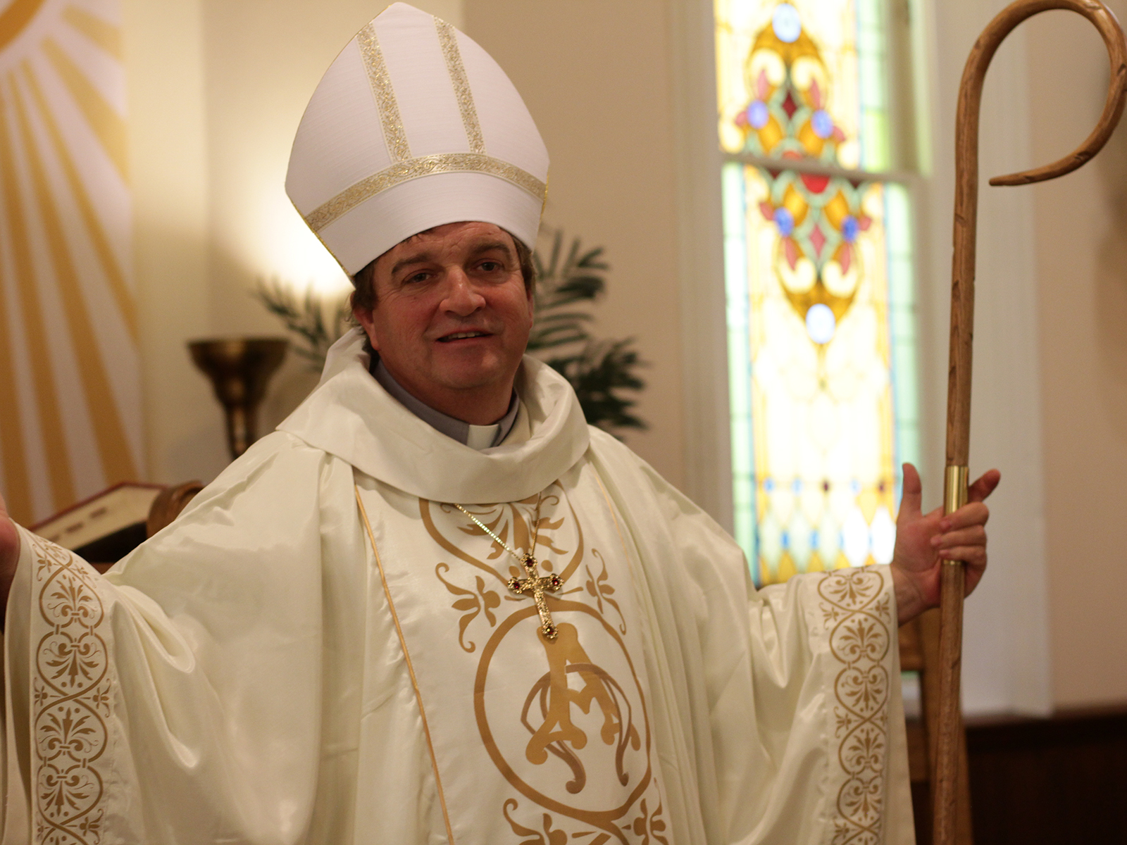 A priest wearing religious garb