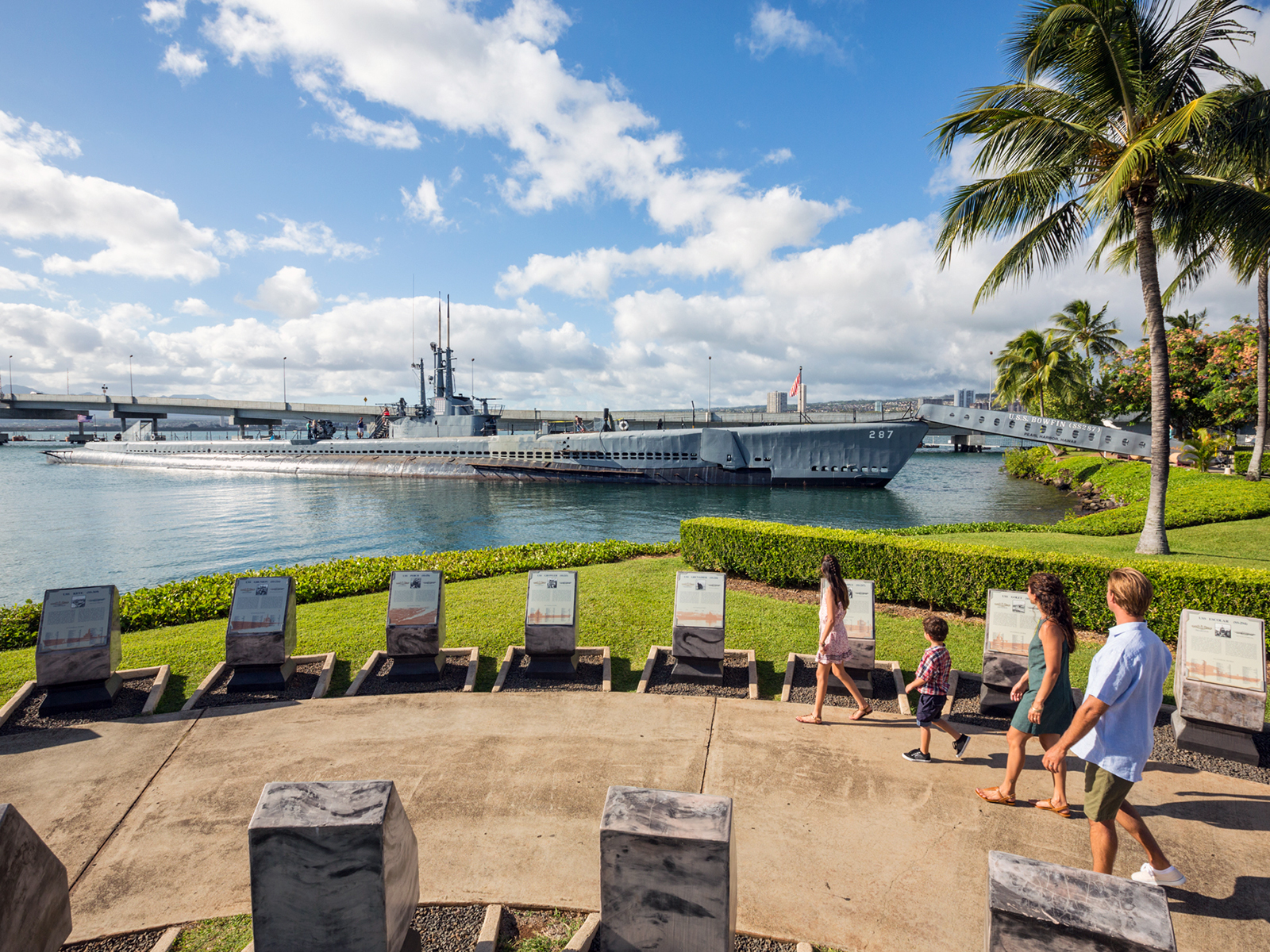 A family at the Pearl Harbor National Monument