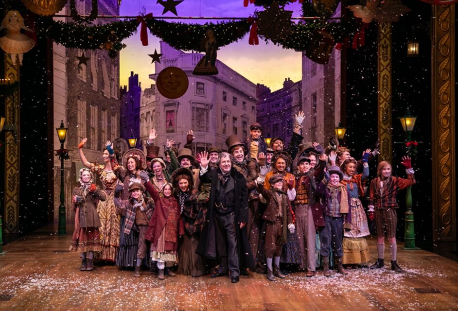 The cast of "A Christmas Carol" on stage