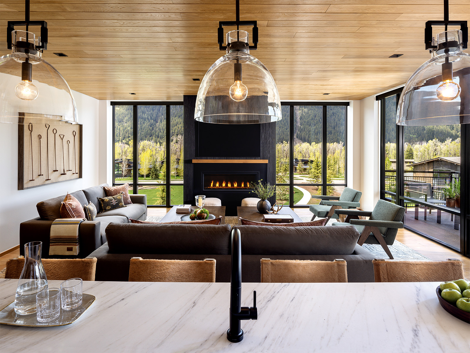 A beautiful hotel room with large windows