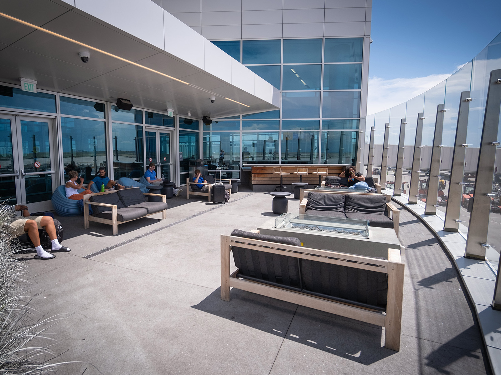 Outdoor deck at the airport