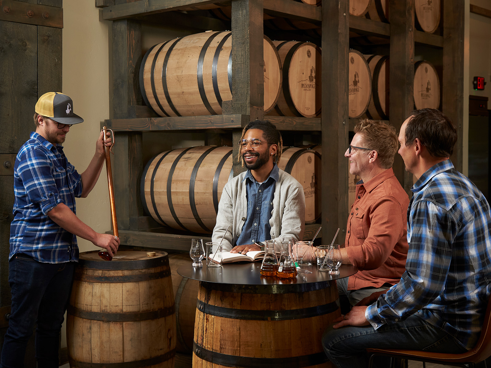 Men at a whiskey workshop