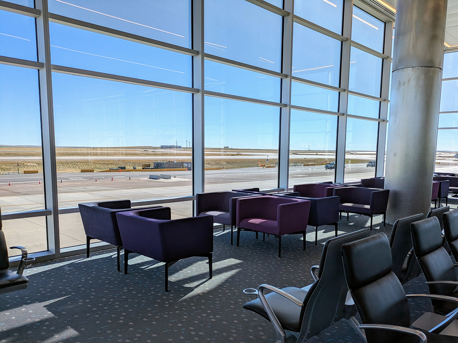 airport terminal with armchairs