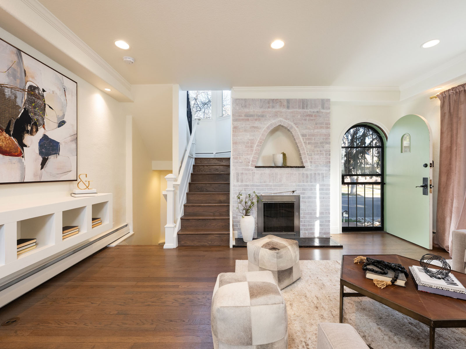 Fireplace and stairs