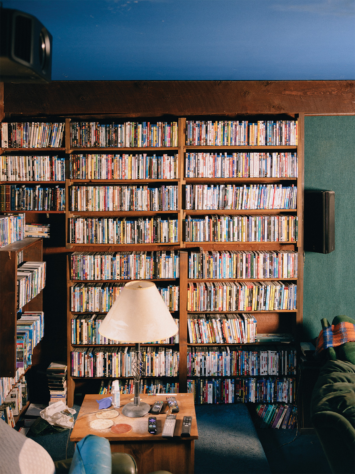 Shelves of DVDs