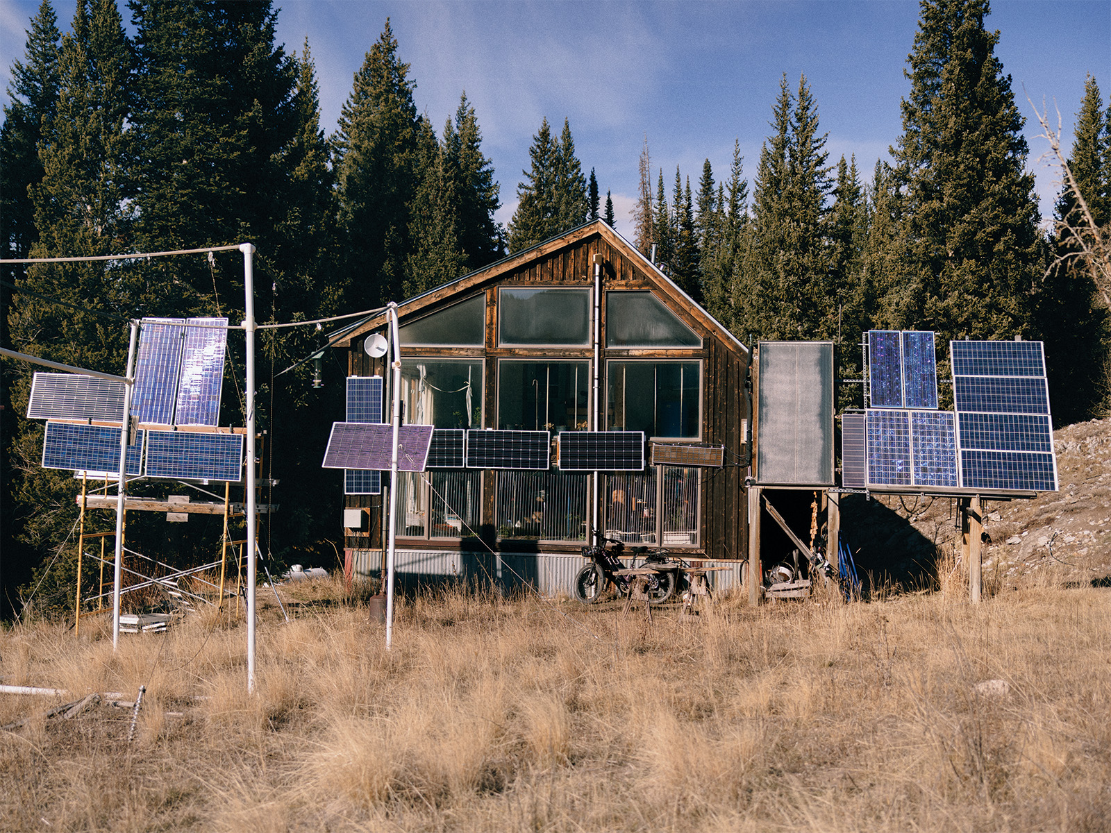 Billy Barr’s cabin in Gothic, Colorado, on a bluebird day
