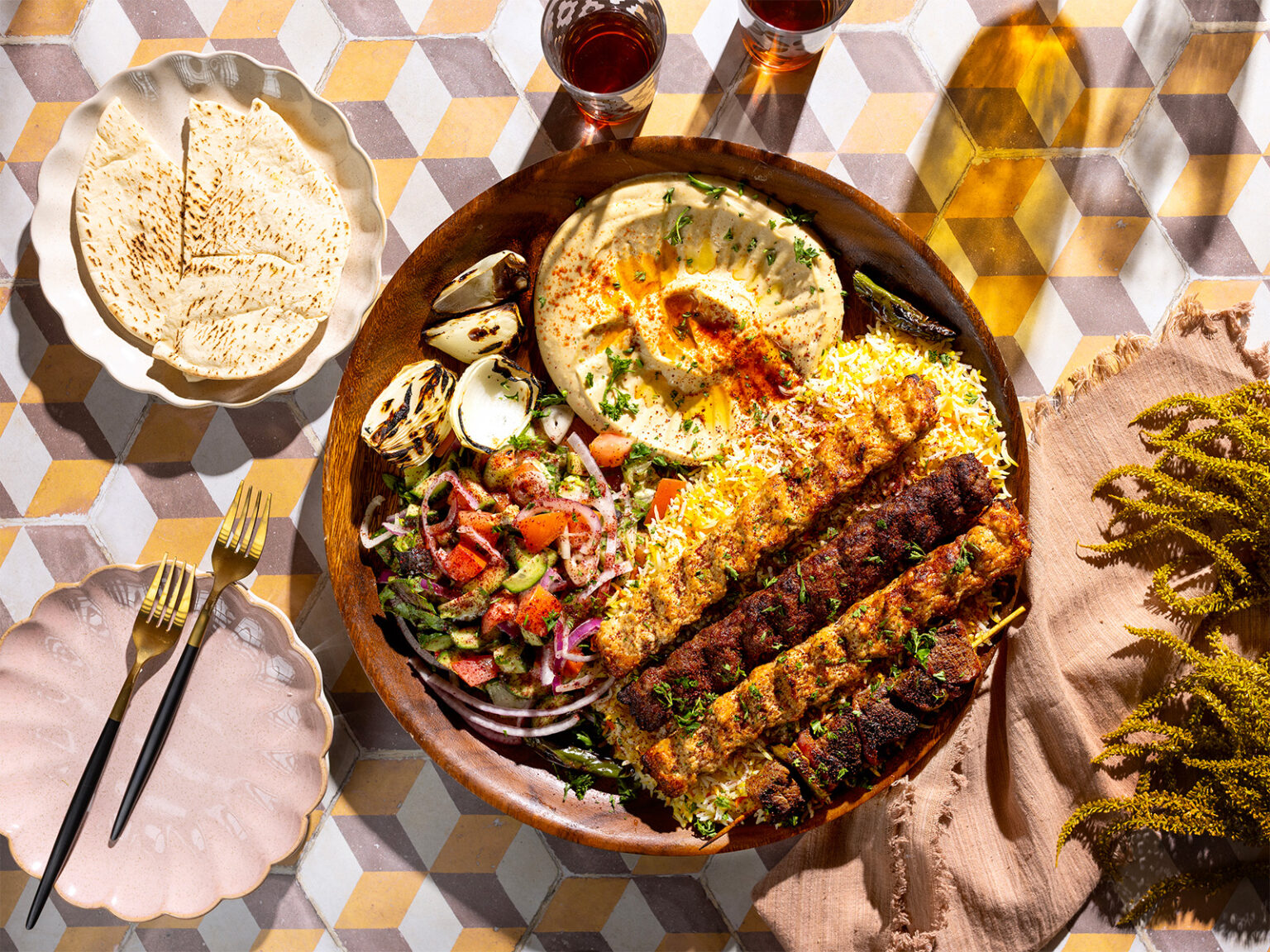 A kebab platter from Yemen Grill