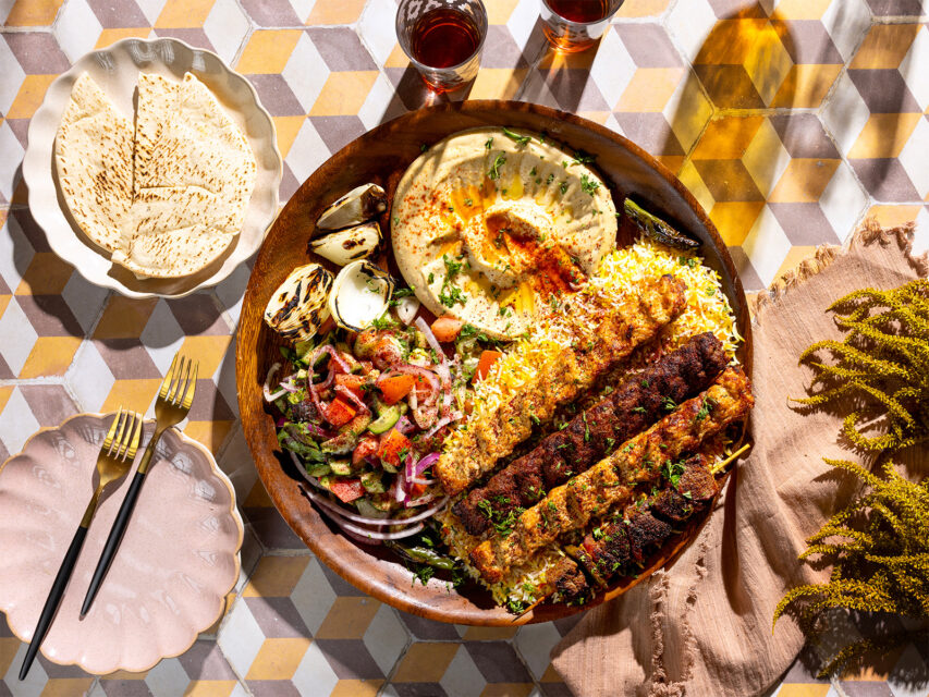 A kebab platter from Yemen Grill