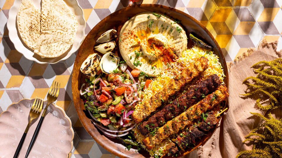 A kebab platter from Yemen Grill