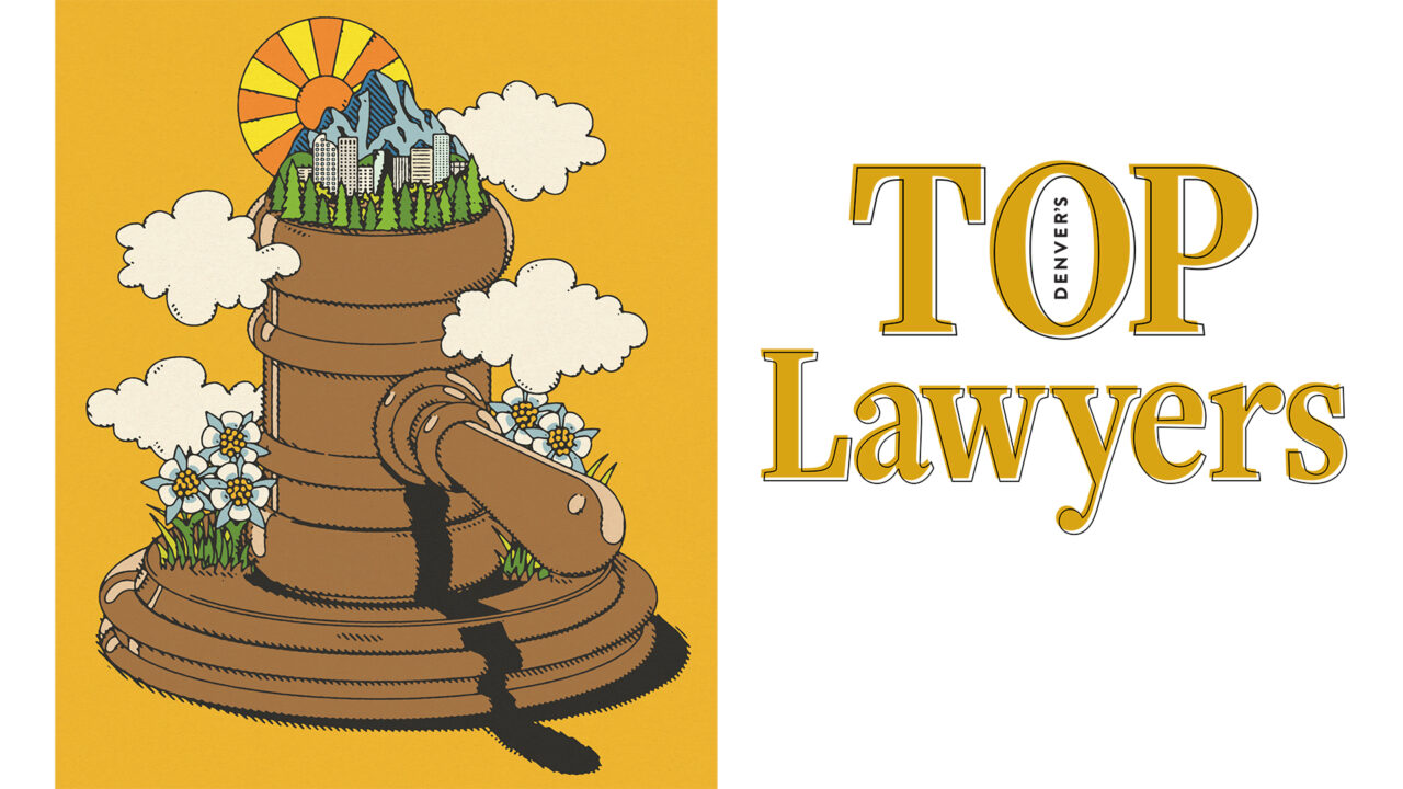 Illustration of a gavel with Colorado on top