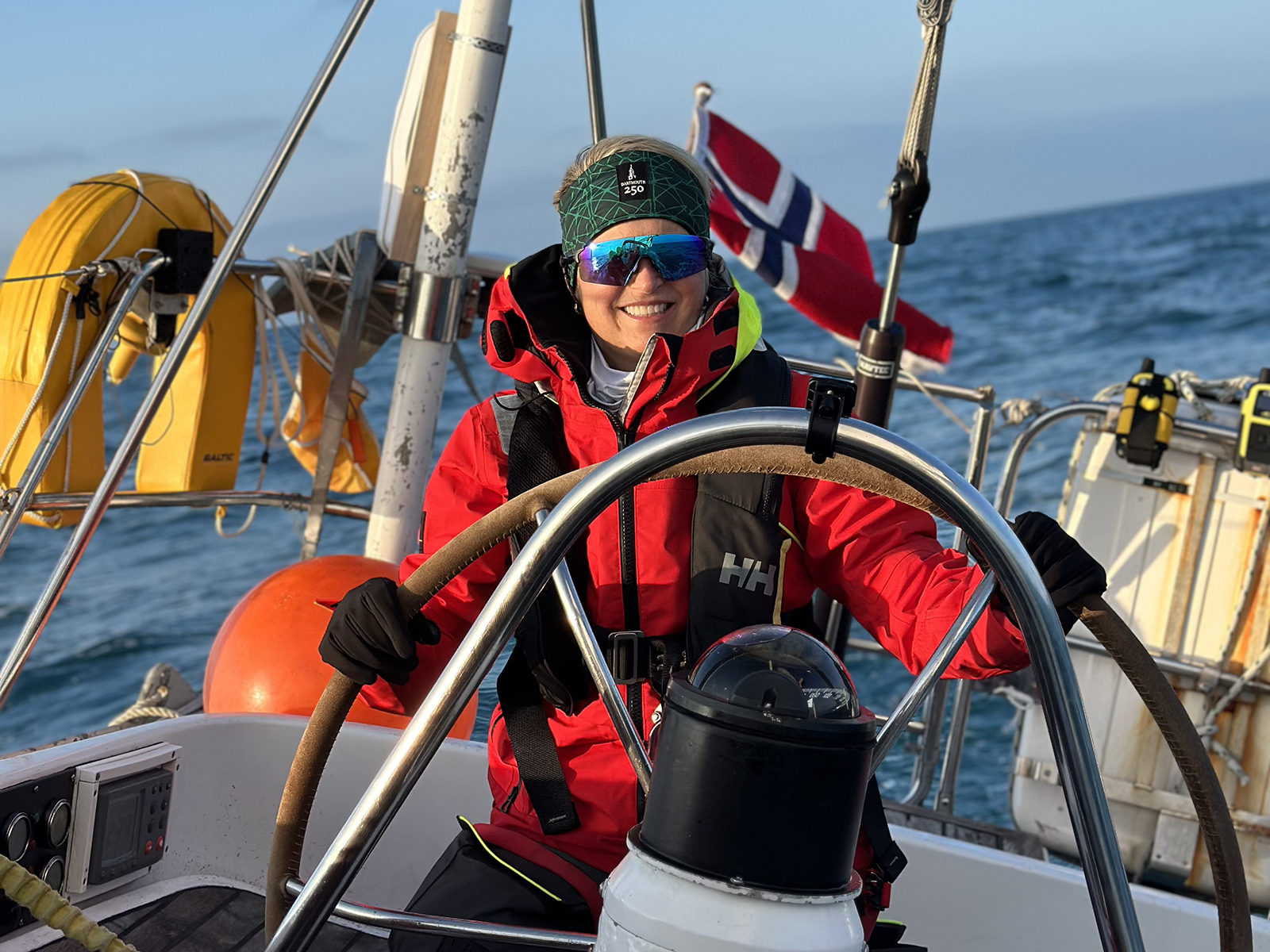 Anne-Marie Keane on a sailboat