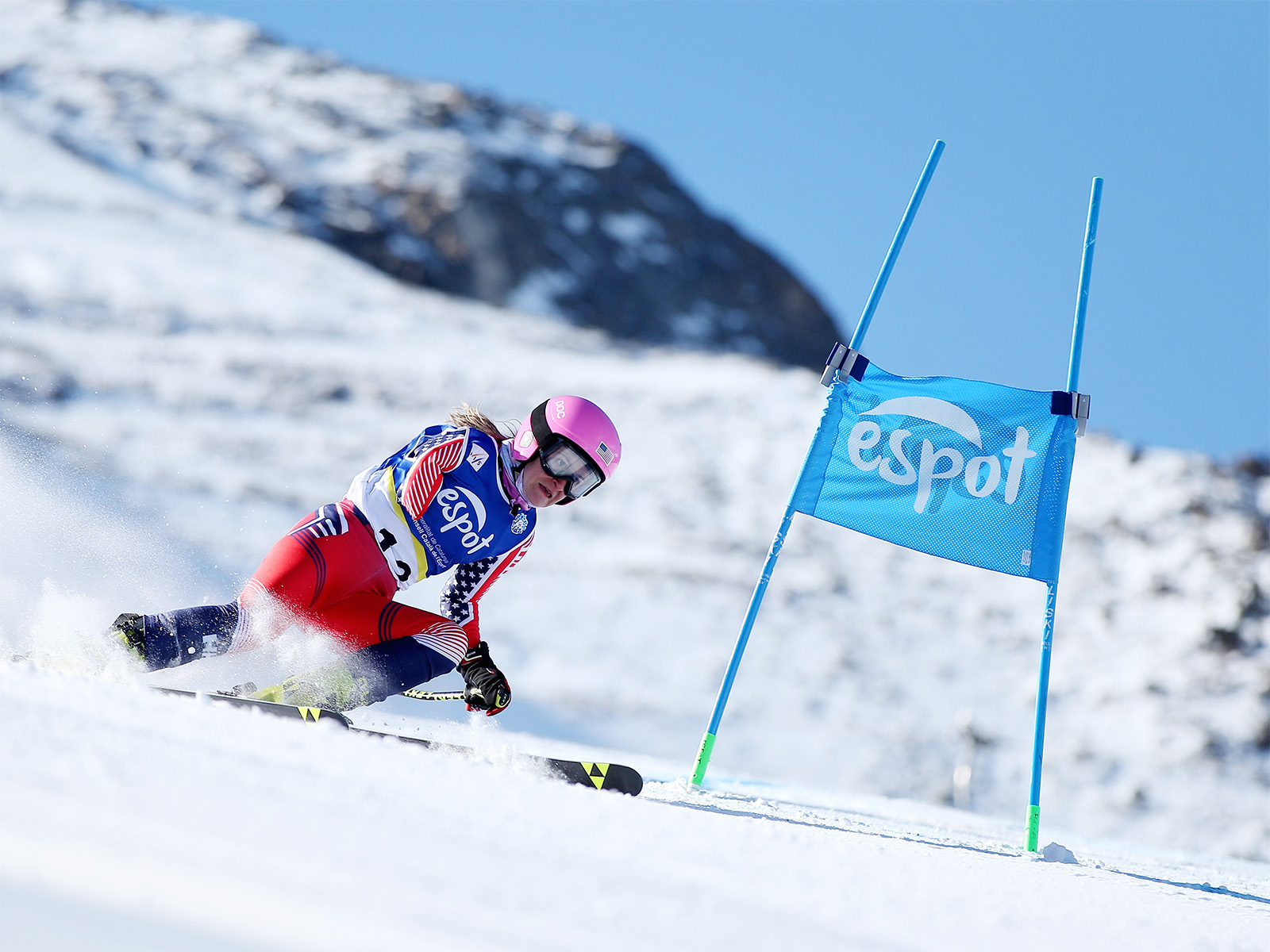 Allie Johnson skiing