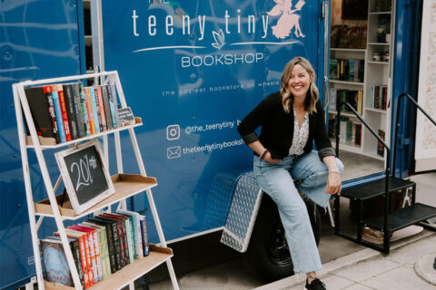 Natalia Marendt outside the Teeny Tiny Bookshop