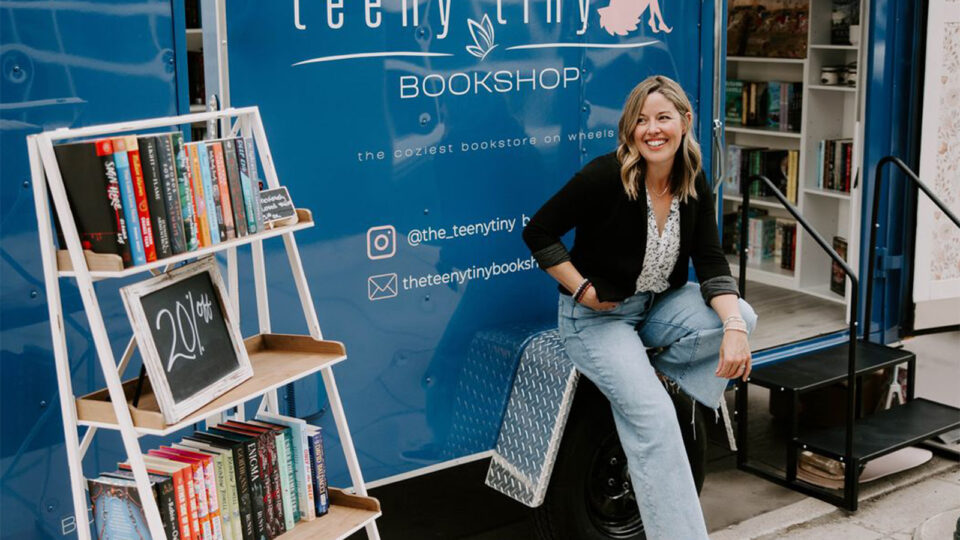 Natalia Marendt outside the Teeny Tiny Bookshop