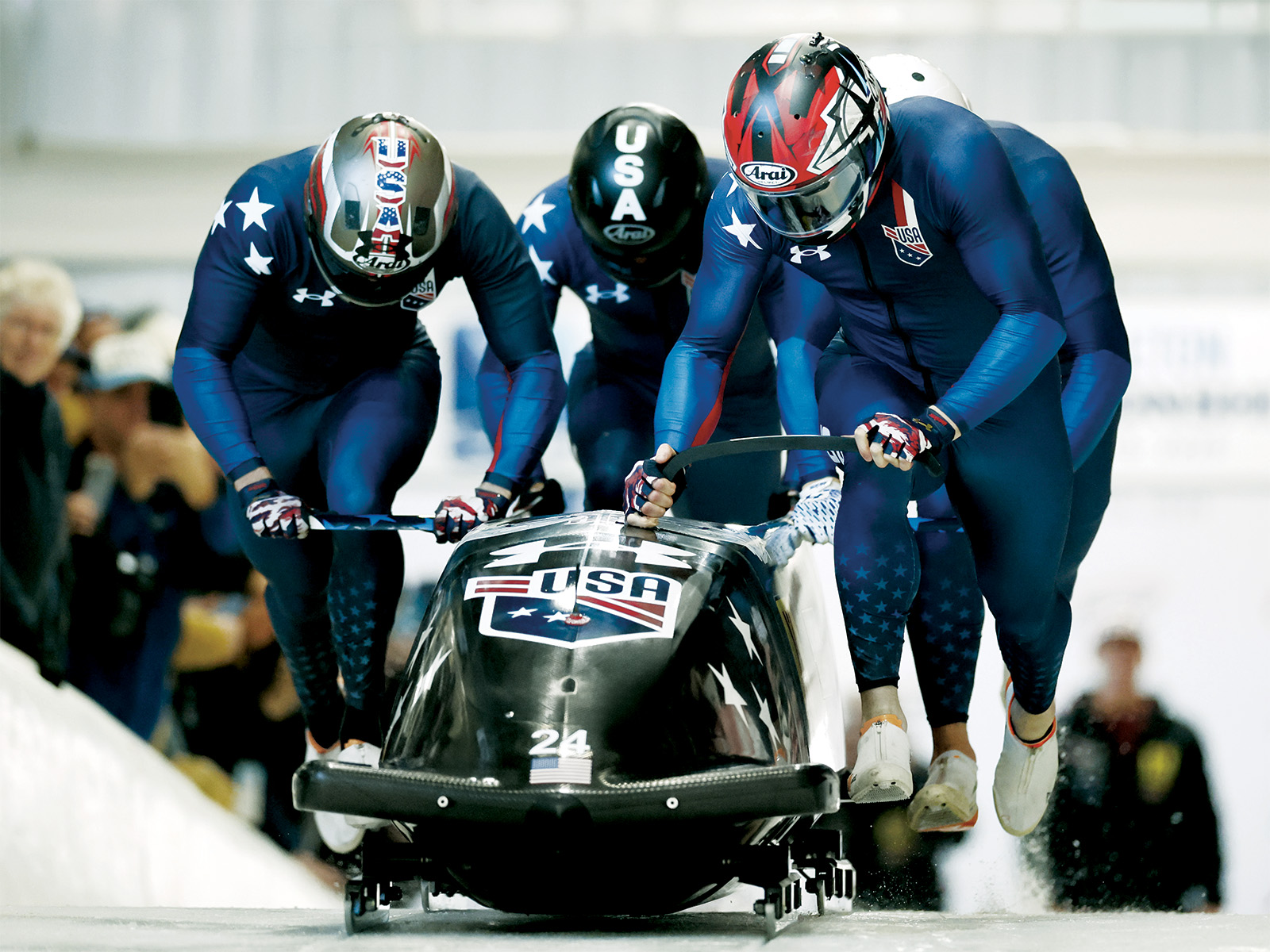 Hunter Powell and the Team USA bobsled team