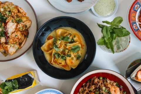 A variety of various Asian dishes