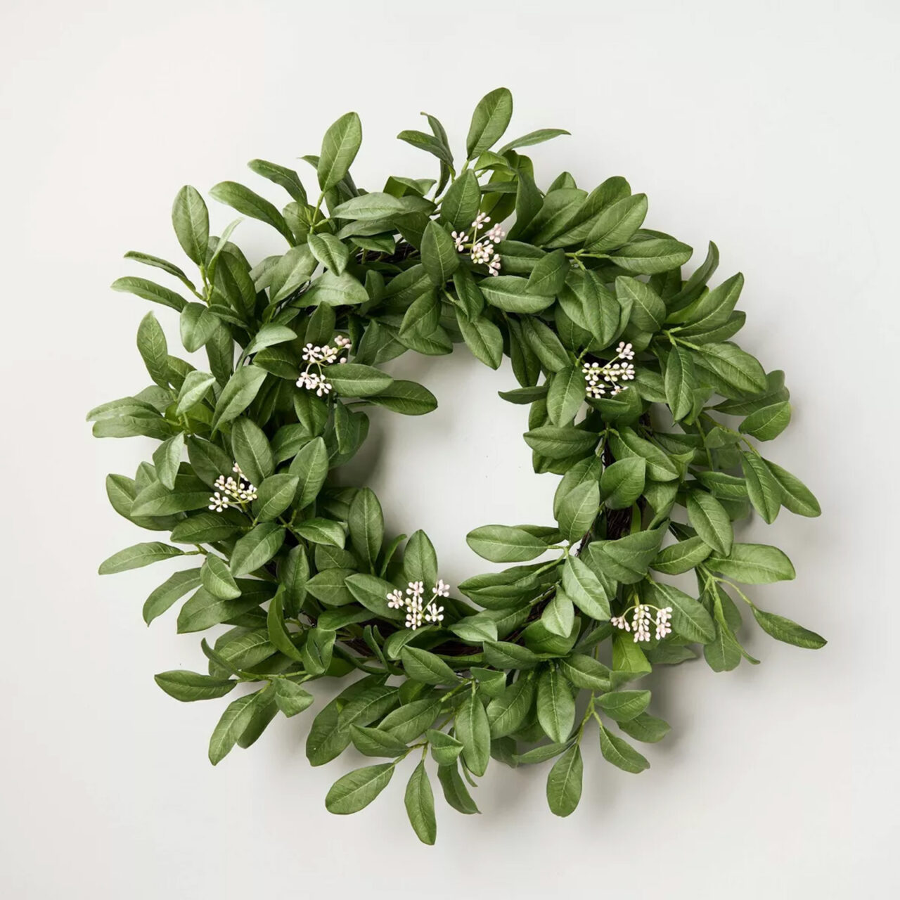 Faux evergreen wreath